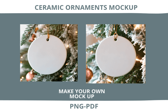 Christmas Ceramic Ornament Mockup: Graphics for Home Amp