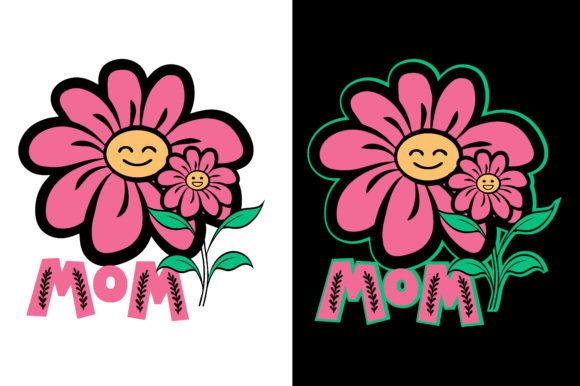 Flowers Mom and Baby Graphics for T-Shirt Designs