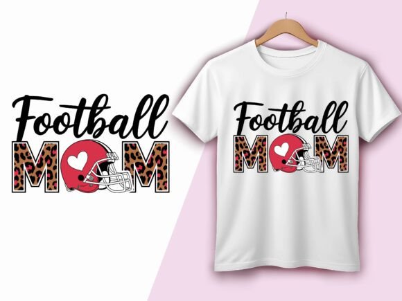 Football Mom Leopard Print Heart Helmet Graphics and T-Shirt Designs Review