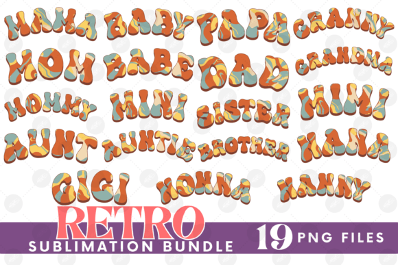 Retro Family Bundle Mama Mom Mini Mother Graphics and Illustrations Review